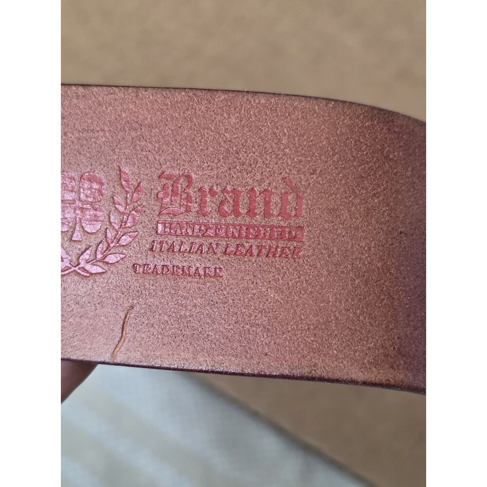 Lucky Brand Leather Belt With Owl Buckle Vintage Size 32" - Picture 12 of 14